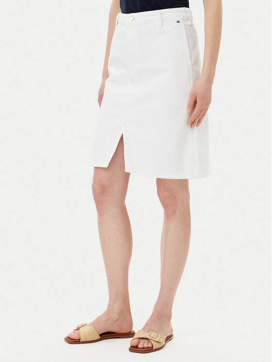 Tommy Hilfiger Džinsinis sijonas · Balta · Midi