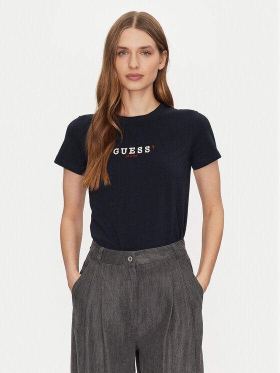 Guess Jeans Marškinėliai · Tamsiai mėlyna