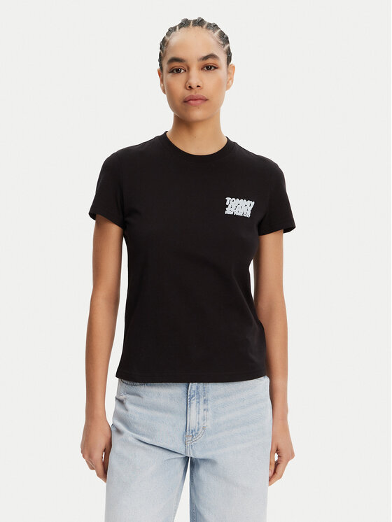 Tommy Jeans Marškinėliai · Juoda