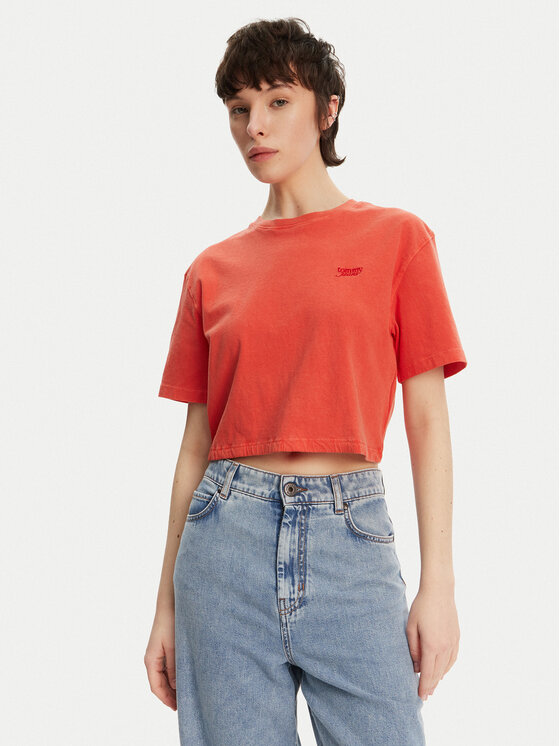 Tommy Jeans Marškinėliai · Oranžinė