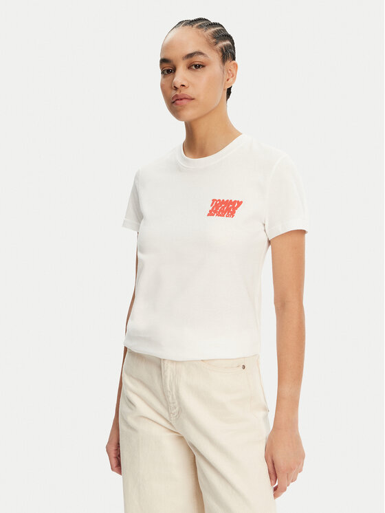 Tommy Jeans Marškinėliai · Balta