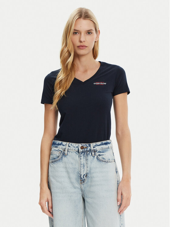 Guess Jeans Marškinėliai · Tamsiai mėlyna