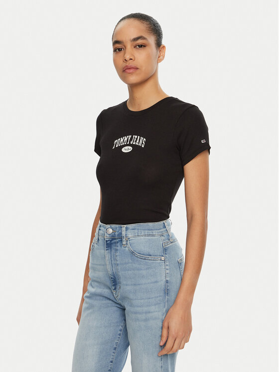 Tommy Jeans Marškinėliai · Juoda