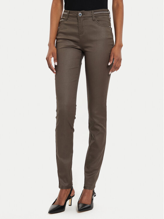 Morgan Medžiaginės kelnės · Ruda · Slim Fit