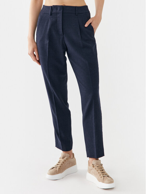 Weekend Max Mara Medžiaginės kelnės · Tamsiai mėlyna · Slim Fit