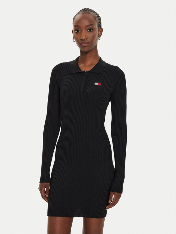 Tommy Jeans Trikotažinė suknelė · Juoda · Mini