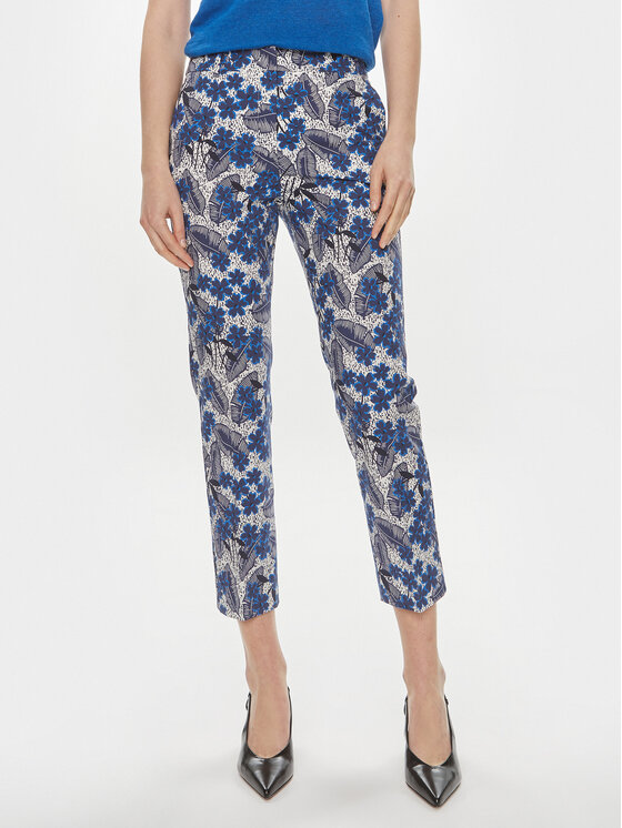 Weekend Max Mara Medžiaginės kelnės · Tamsiai mėlyna · Slim Fit