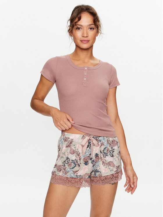 Hunkemöller Pižamos marškinėliai · Ruda