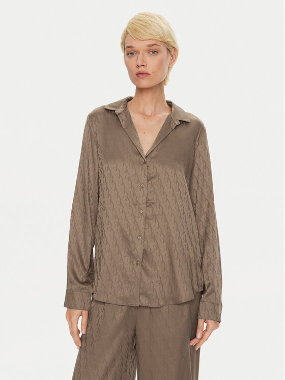 Calvin Klein Pižamos marškinėliai · Ruda