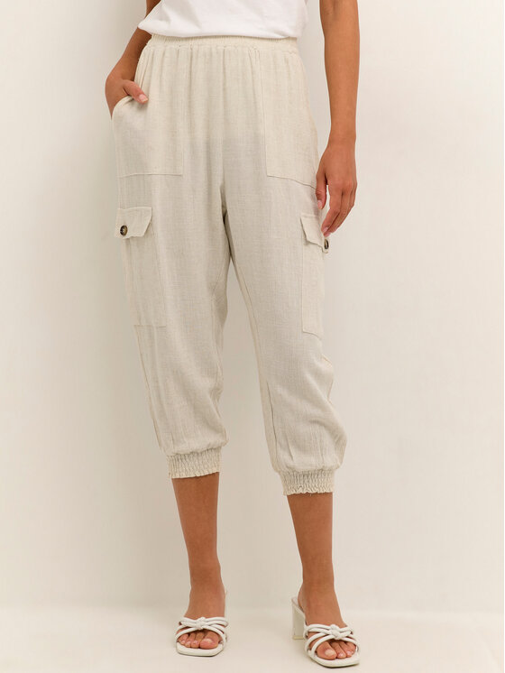 Kaffe Medžiaginės kelnės · Smėlio · Relaxed Fit