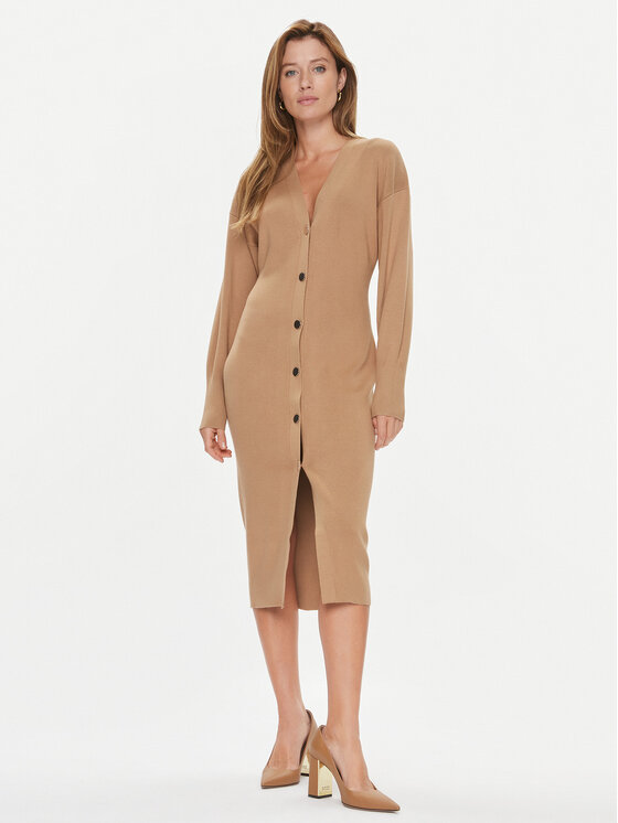 BOSS Trikotažinė suknelė · Smėlio · Midi