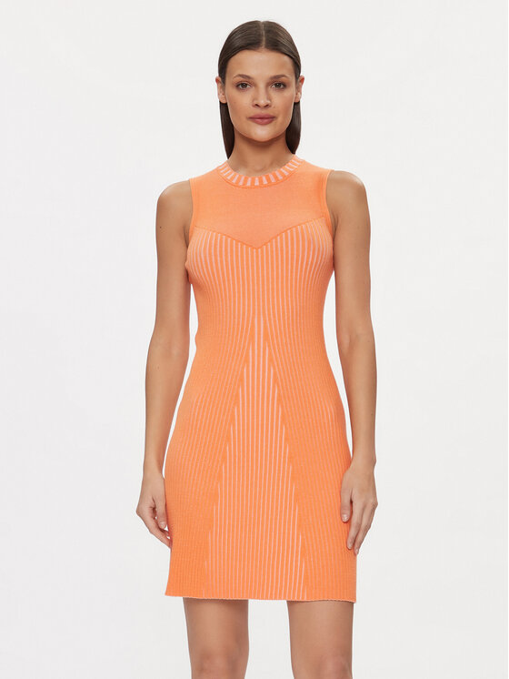 Guess Trikotažinė suknelė · Oranžinė · Mini