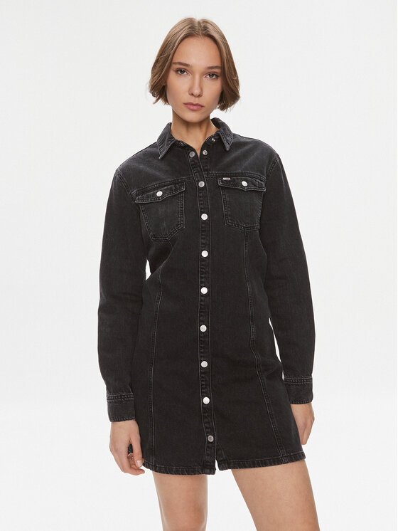 Tommy Jeans Džinsinė suknelė · Juoda · Mini