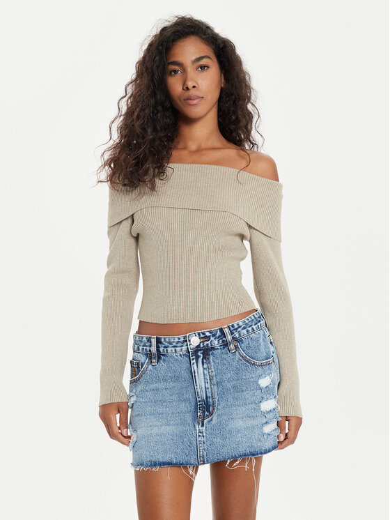 Guess Megztinis · Smėlio · Slim Fit