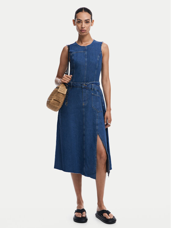 Desigual Džinsinė suknelė · Mėlyna · Midi