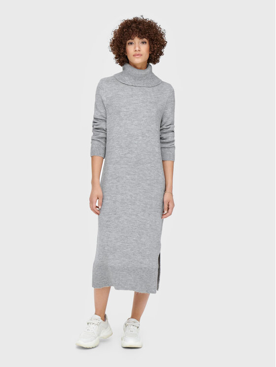 ONLY Trikotažinė suknelė · Pilka · Midi