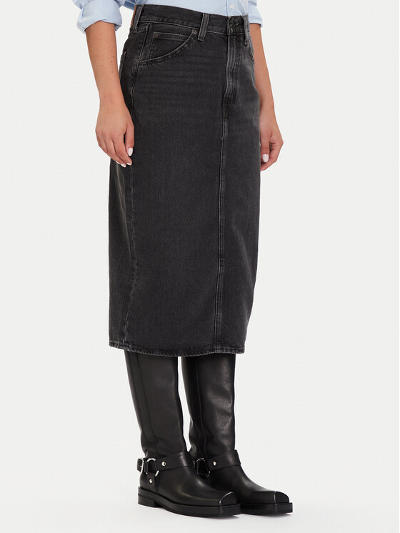 Levi's® Džinsinis sijonas · Juoda · Midi