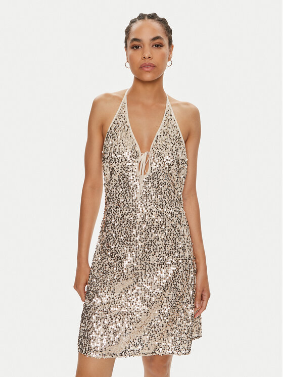 ROTATE Kokteilinė suknelė · Auksinė · Mini