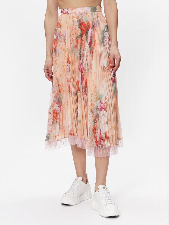 TWINSET Plisuotas sijonas · Oranžinė · Midi