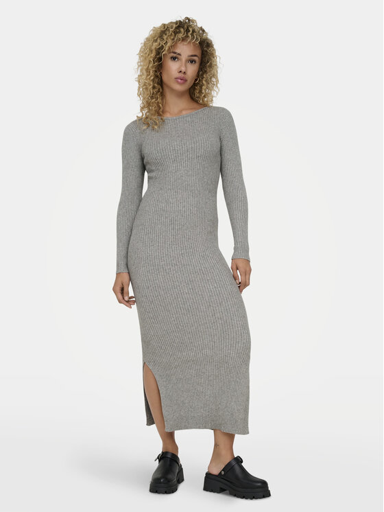 ONLY Trikotažinė suknelė · Pilka · Maksi