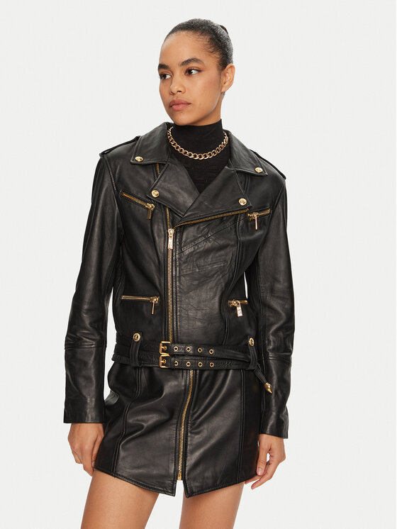 Just Cavalli Odinė striukė · Juoda