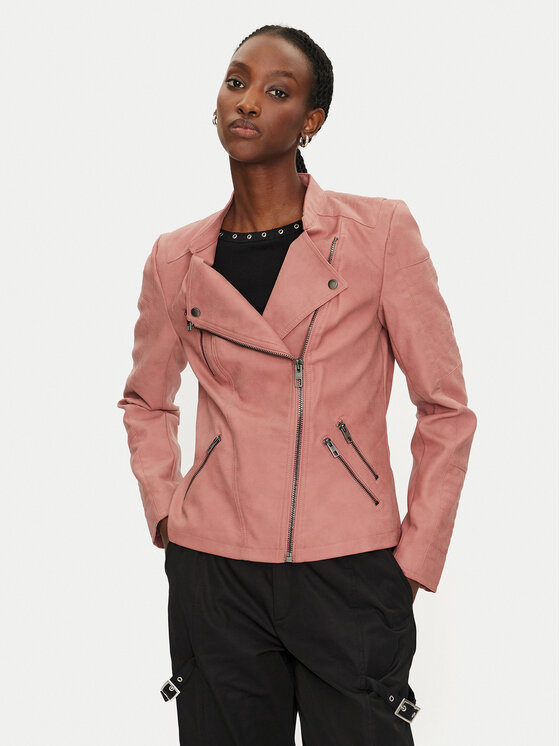 ONLY Dirbtinės odos striukė · Rožinė