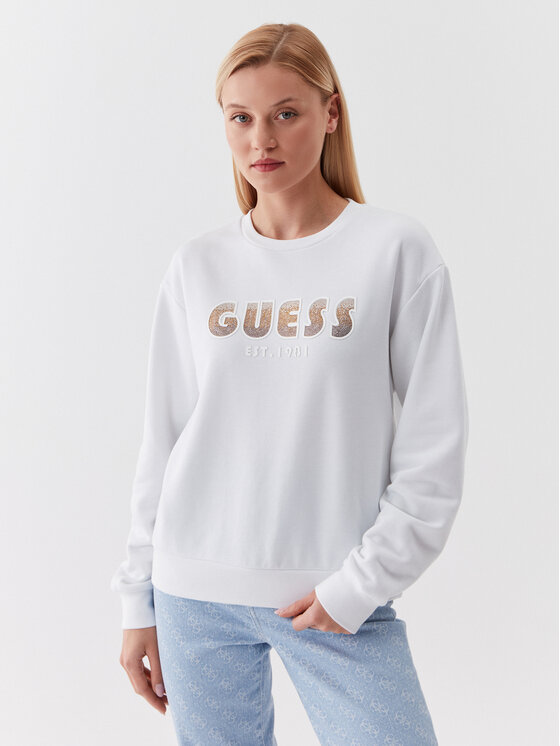 Guess Džemperis · Balta · Relaxed Fit