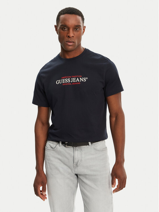 Guess Jeans Marškinėliai · Tamsiai mėlyna