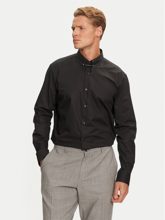 HUGO Marškiniai · Juoda · Regular Fit