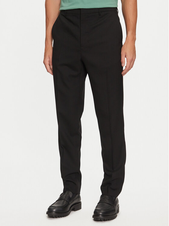 AMI Paris Medžiaginės kelnės · Juoda · Regular Fit