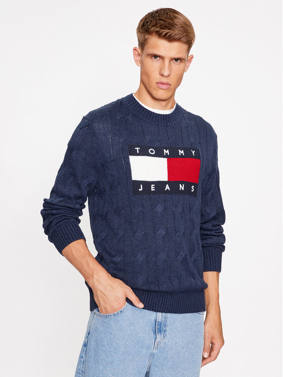 Tommy Jeans Megztinis · Tamsiai mėlyna