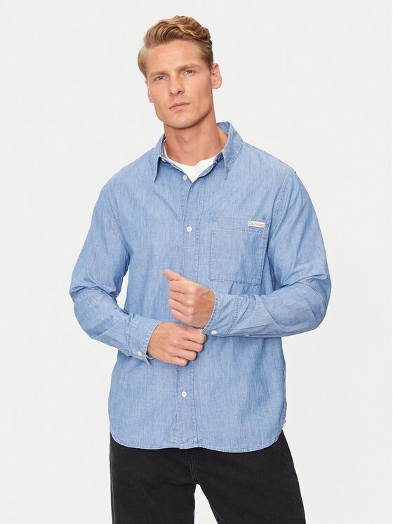 Calvin Klein Jeans Marškiniai · Mėlyna · Regular Fit