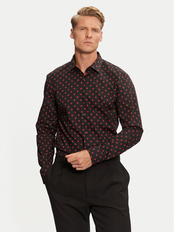 HUGO Marškiniai · Juoda · Regular Fit