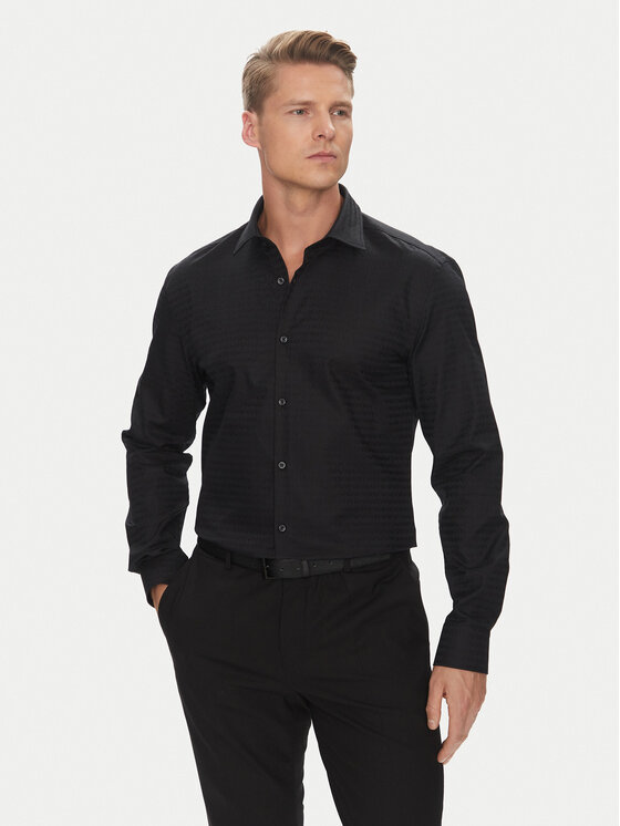 HUGO Marškiniai · Juoda · Slim Fit