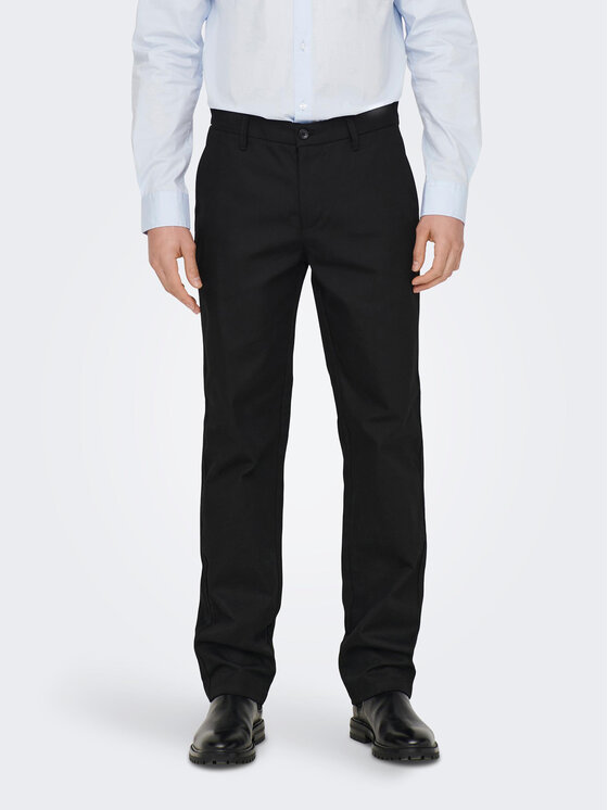 Only & Sons Medžiaginės kelnės · Juoda · Relaxed Fit