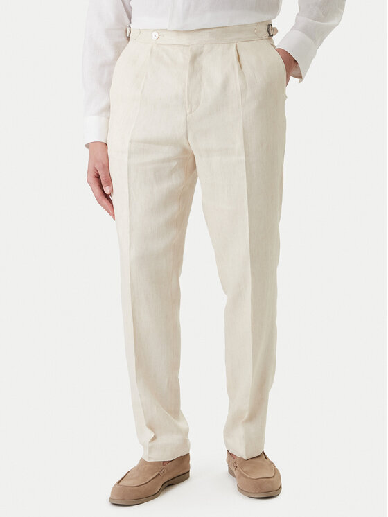Kodas 20MAY BOSS Medžiaginės kelnės · Smėlio · Relaxed Fit