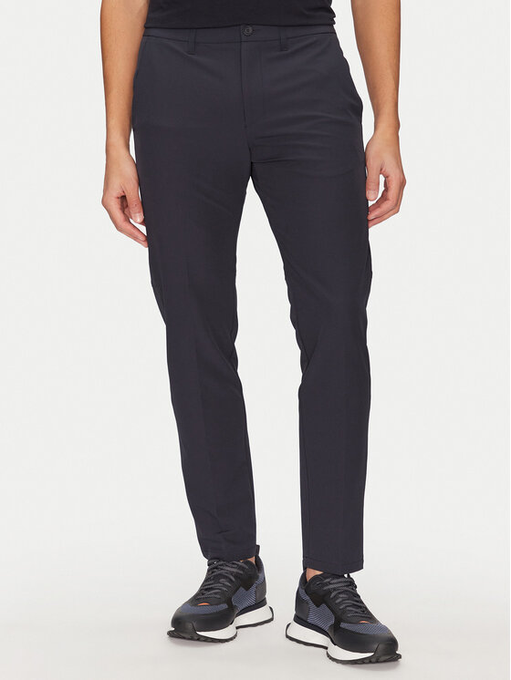 BOSS Medžiaginės kelnės · Tamsiai mėlyna · Slim Fit