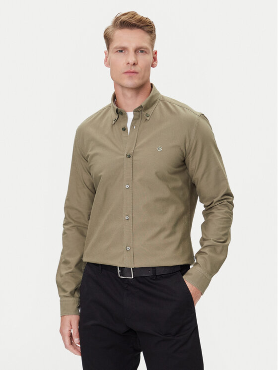 BOSS Marškiniai · Žalia · Slim Fit