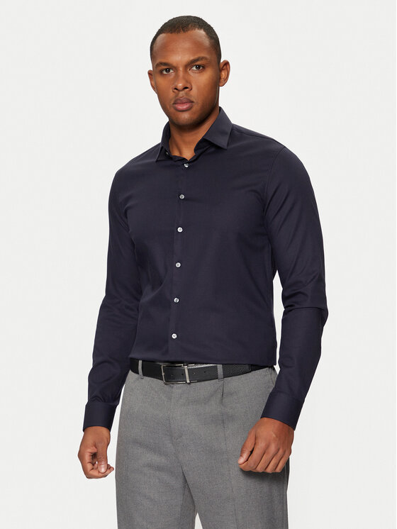 Calvin Klein Marškiniai · Tamsiai mėlyna · Slim Fit