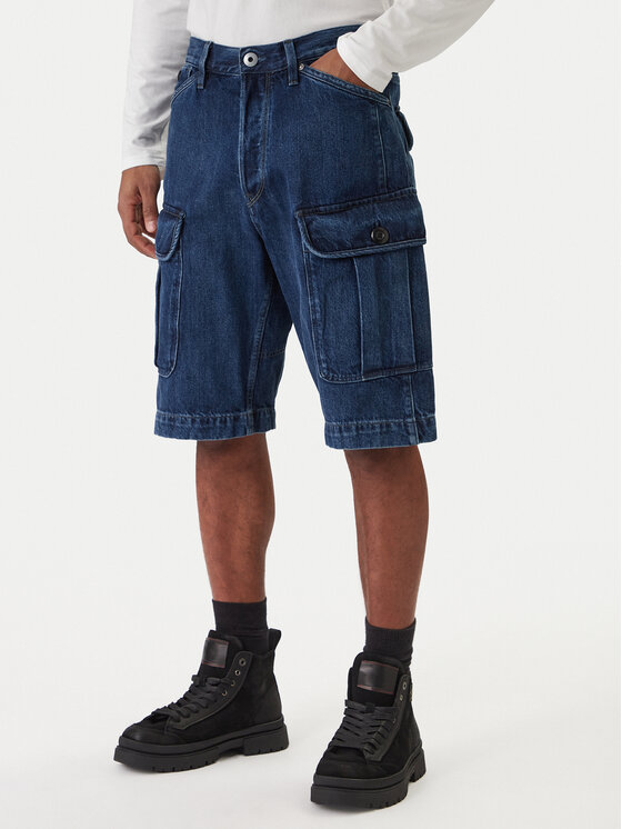 G-Star Raw Džinsiniai šortai · Tamsiai mėlyna