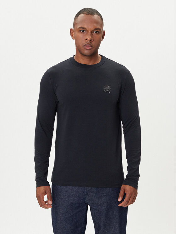 KARL LAGERFELD Marškinėliai ilgomis rankovėmis · Tamsiai mėlyna