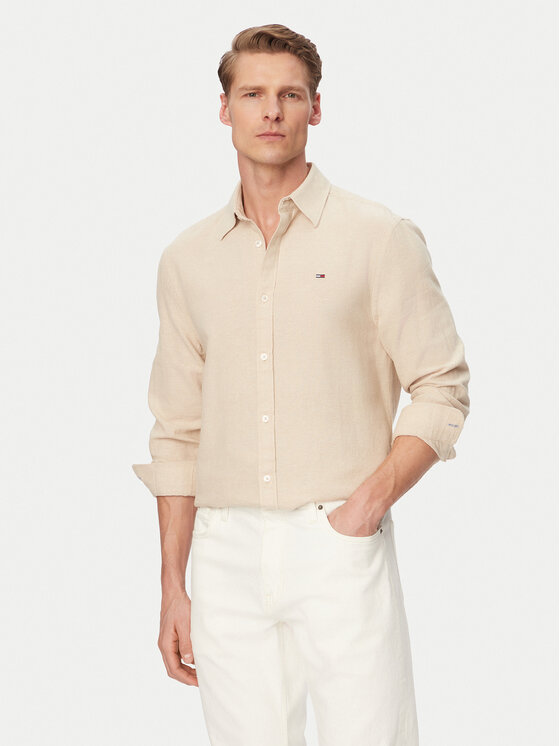 Tommy Jeans Marškiniai · Šviesiai smėlinė · Regular Fit