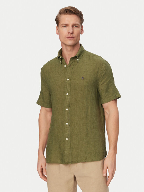 Tommy Hilfiger Marškiniai · Tamsiai žalia · Regular Fit