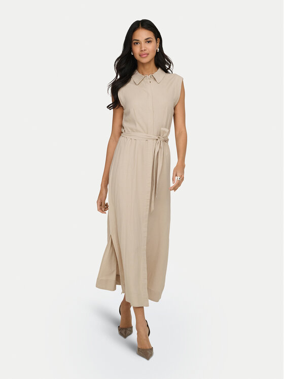 ONLY Marškinių tipo suknelė · Smėlio · Midi