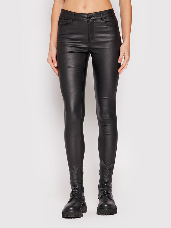 Vero Moda Medžiaginės kelnės · Juoda · Slim Fit