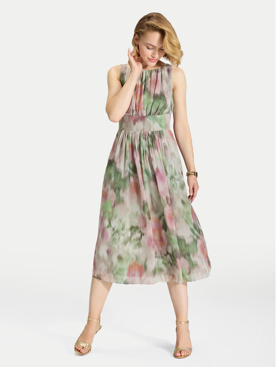 Swing Kokteilinė suknelė · Spalvota · Midi