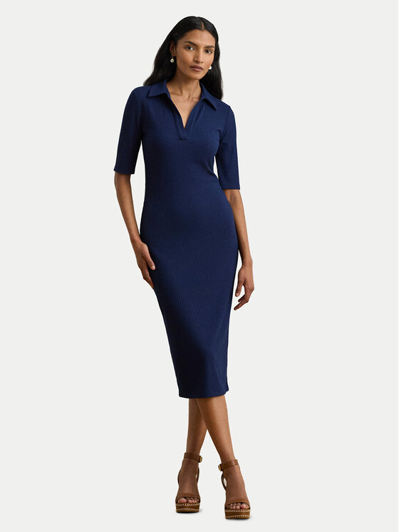 LAUREN RALPH LAUREN Trikotažinė suknelė · Tamsiai mėlyna · Midi