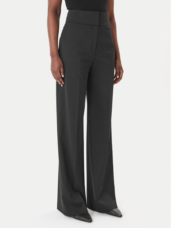 HUGO Medžiaginės kelnės · Juoda · Regular Fit