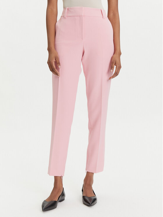 HUGO Medžiaginės kelnės · Rožinė · Slim Fit