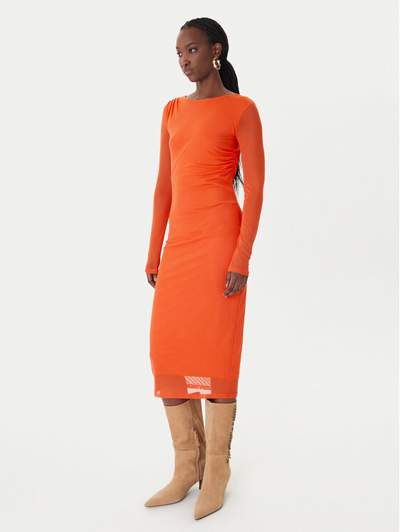 Patrizia Pepe Kokteilinė suknelė · Oranžinė · Midi